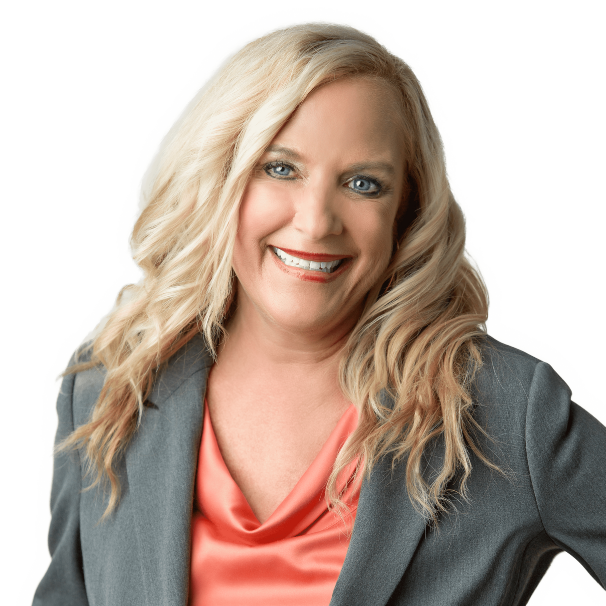 Melissa Rose in Blue Dress